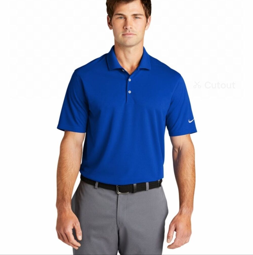 Nike Golf Standard Fit Blue Short Sleeve Polo Shirt Size Small